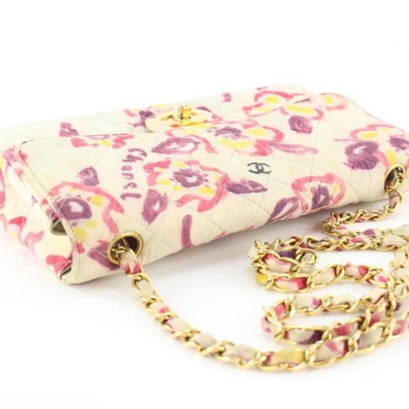 Chanel RARE Watercolor Floral Quilted Medium Classic Flap - Picture 7 of 9